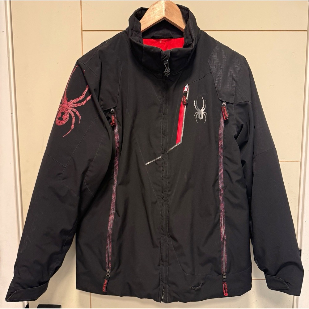 Spyder Boys Kids Ski Snowboard Jacket Black Red Size 16 Style 5050-12 F12 2012